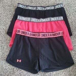 Under Armour Women's 3 Pair Black and Pink Athletic Shorts